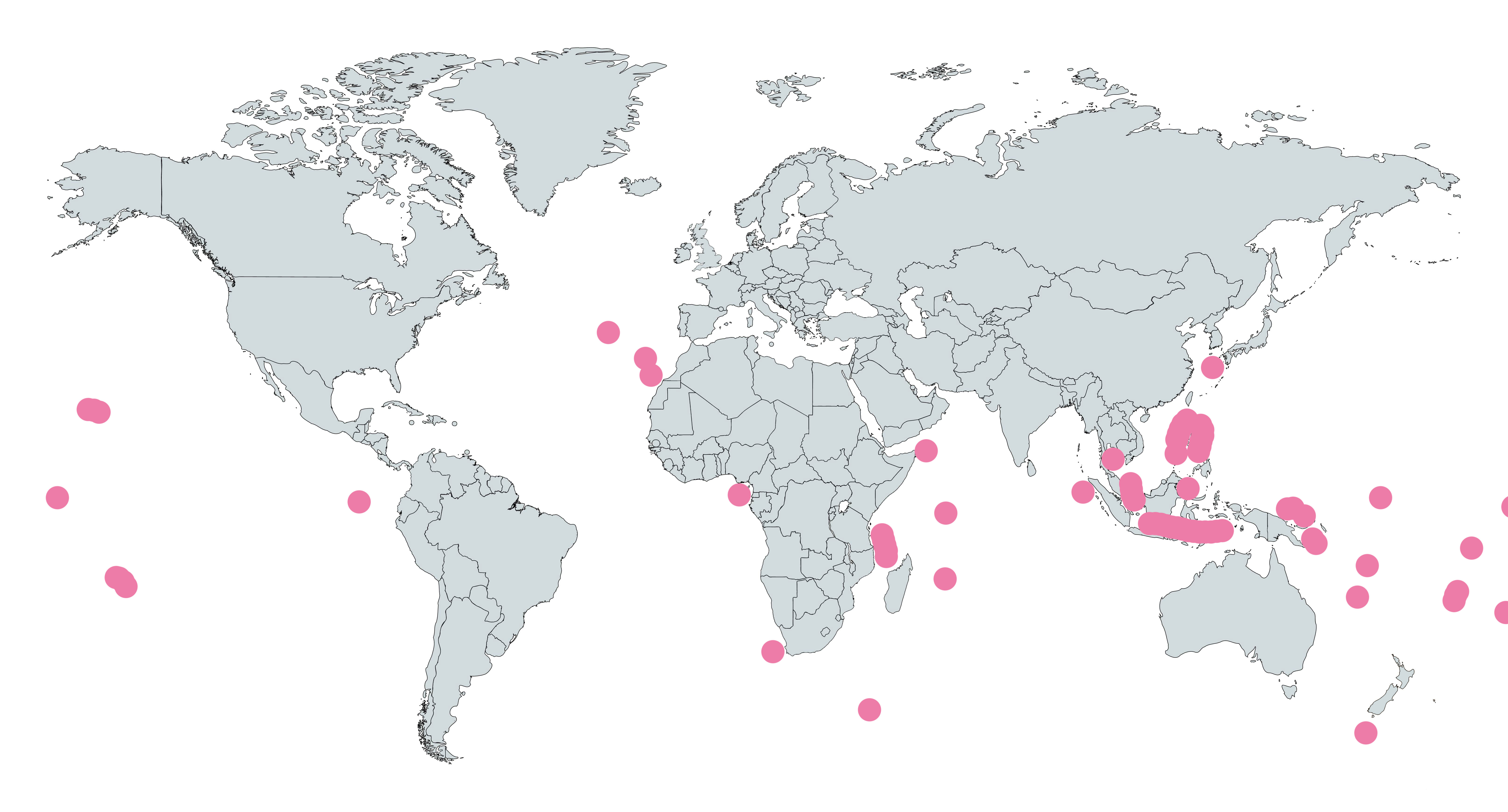Carte de répartition de Plumeline Style Hula Pokémon GO